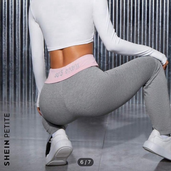 🩶SHEIN PETITE Grey flared leggings - Picture 4 of 6